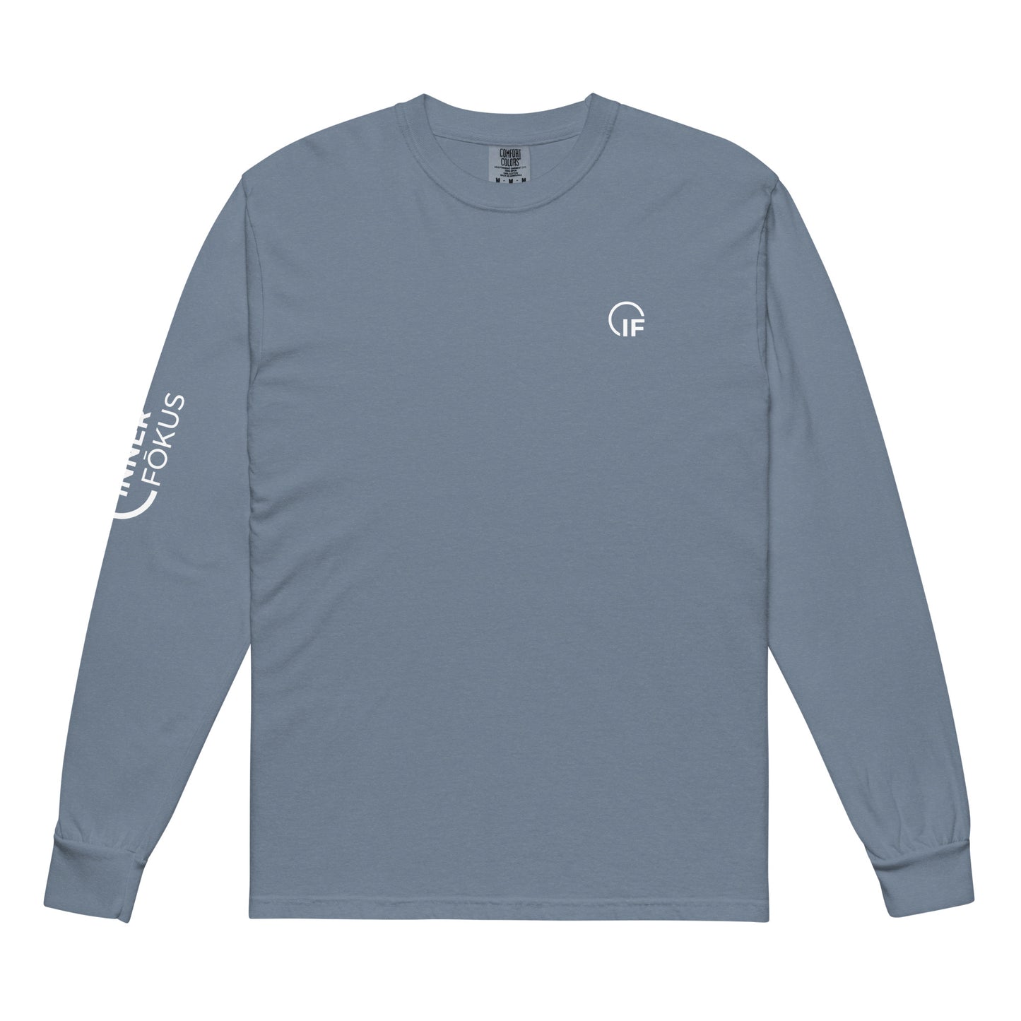 Garment-dyed heavyweight long-sleeve shirt (White Logo)