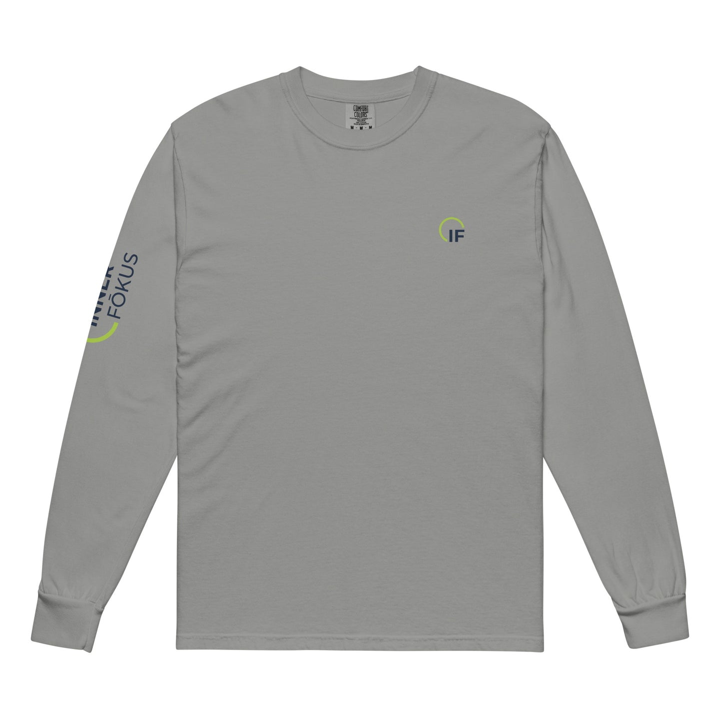 Garment-dyed heavyweight long-sleeve shirt (Green & Navy Logo-Chest & Sleeve)