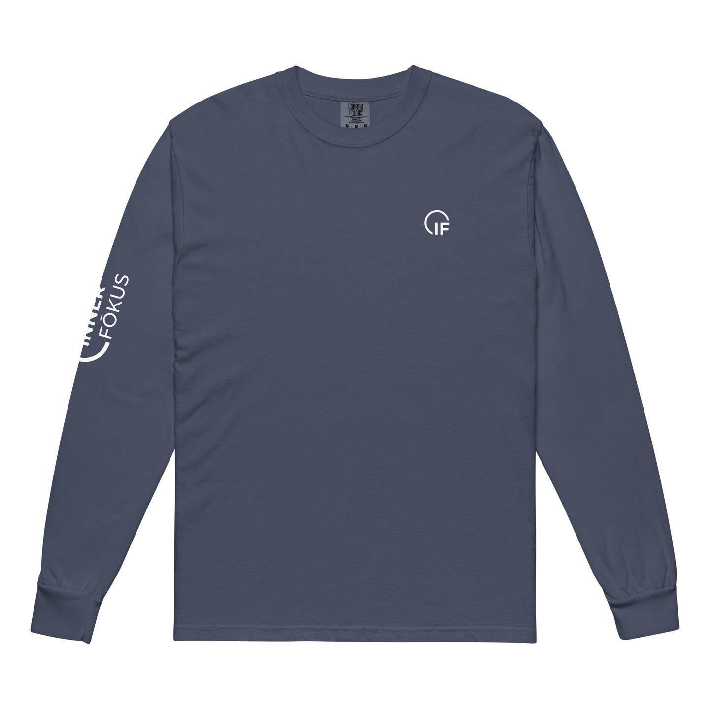 Garment-dyed heavyweight long-sleeve shirt (White Logo)