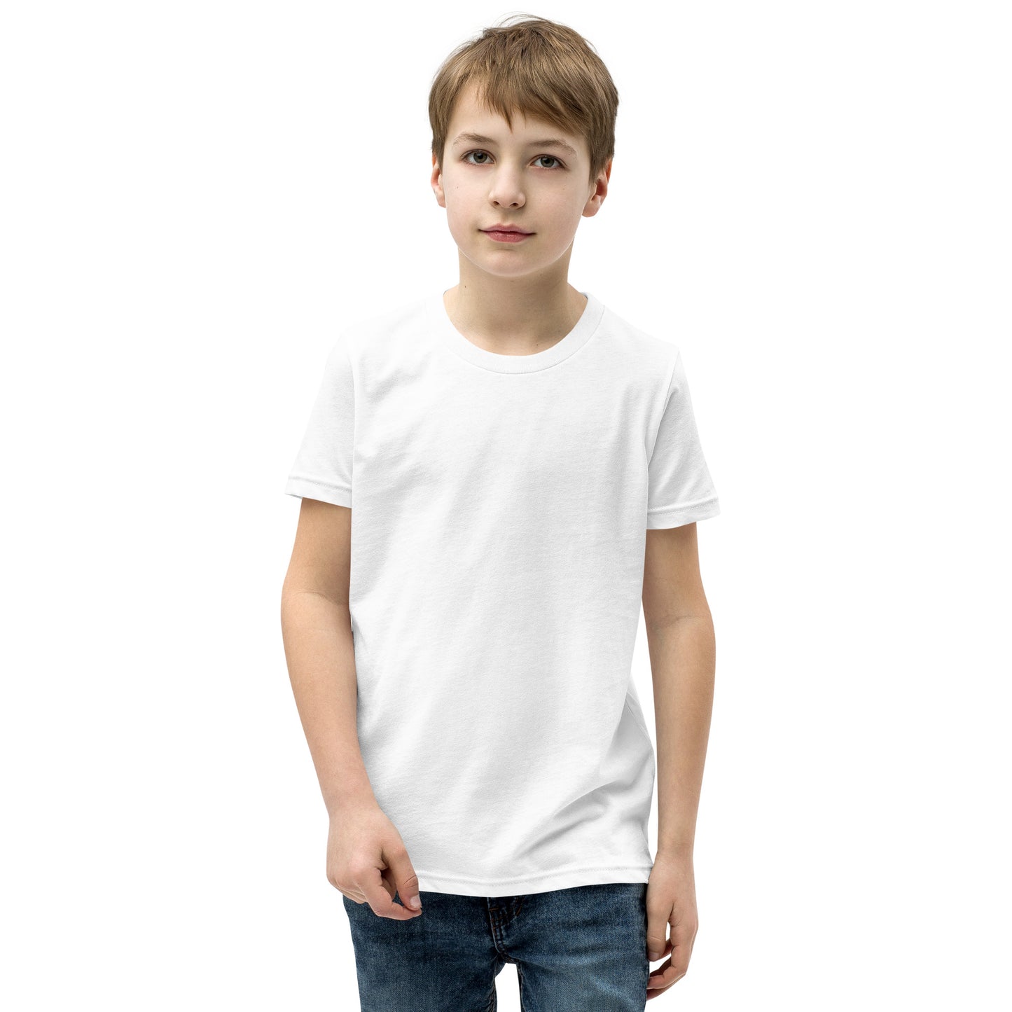 Youth Short Sleeve T-Shirt (Large Back Green & Navy Logo)